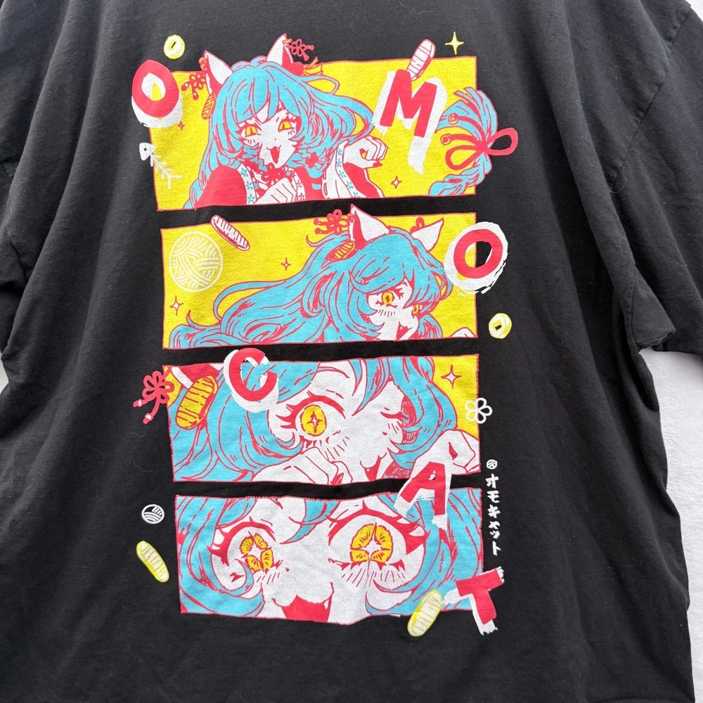 Omocat T Shirt Mens 3XL Black Catgirl Graphic Anime - Picture 2 of 6